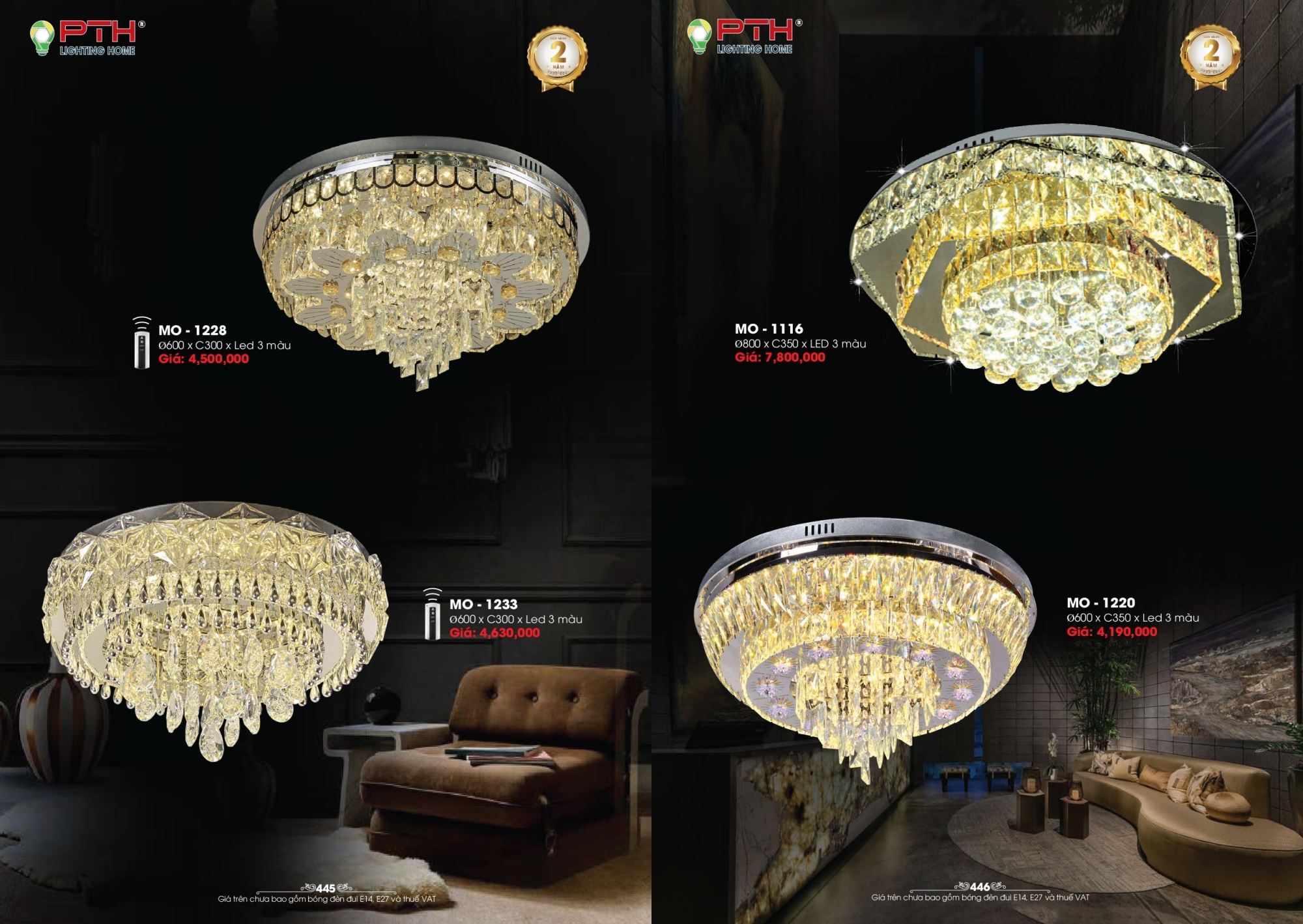 Bảng giá đèn trang trí PTH Lighting Home 2026